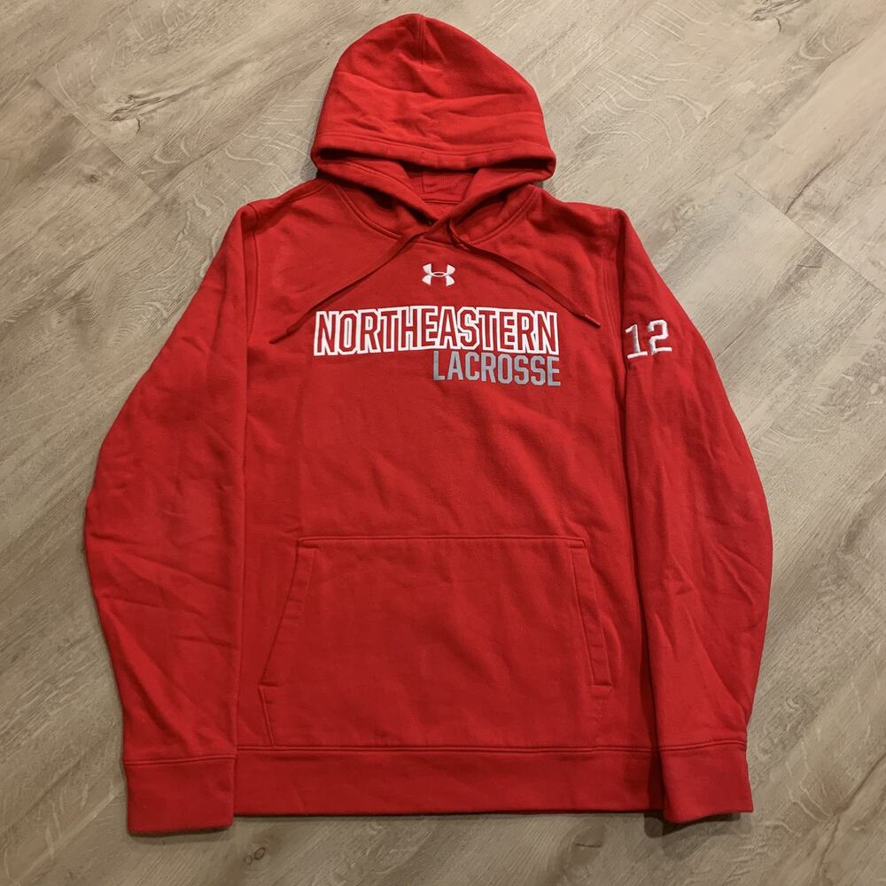 Under Armour Northeastern University Huskies Lacrosse Men's Medium M Hoodie Red